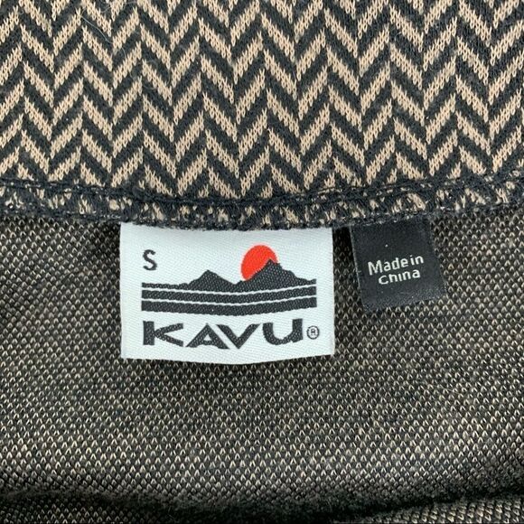 KAVU size Small Black & Brown Knit Herringbone Stretch Pencil Skirt - Picture 10 of 12